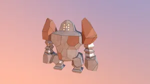 3d Regirock With Gradient Backdrop Wallpaper
