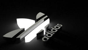 3d Silver Adidas Logo Wallpaper