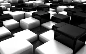 3d Stacks Of Black And White Squares Wallpaper
