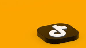 3d Tiktok Logo Yellow Background Wallpaper