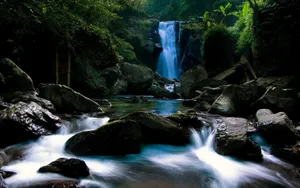 3d Waterfall Scenery Wallpaper