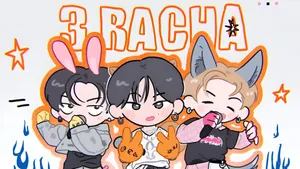 3racha Cute Cartoon Characters Wallpaper