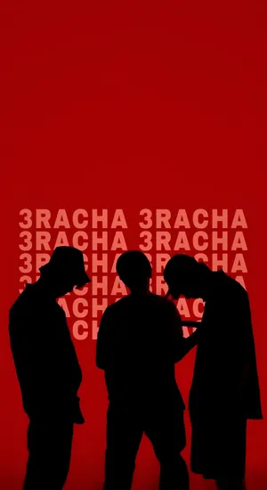 3racha Silhouettes On Red Wallpaper