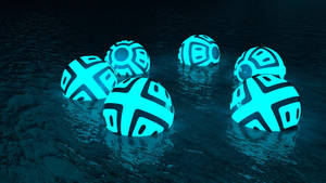 4d Neon Spheres Wallpaper