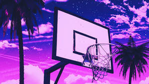 4k Basketball Retro Wave Sky Wallpaper