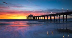 4k Beach With Wooden Bridge Wallpaper