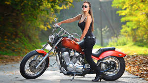 4k Bike Photo With A Girl Biker Wallpaper