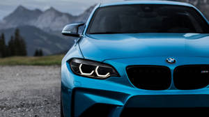 4k Bmw Blue Half Wallpaper