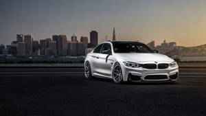 4k Bmw White Car Wallpaper