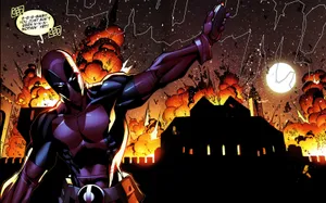 4k Deadpool Fire Wallpaper