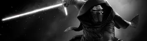 4k Dual Monitor Kylo Ren With Lightsaber Wallpaper