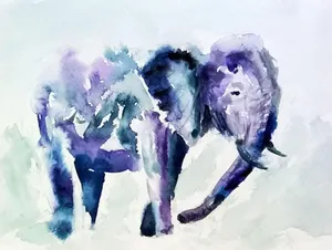 4k Elephant Watercolor Wallpaper