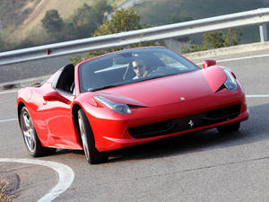 4k Ferrari Red Spider On Road Wallpaper