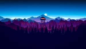 4k Firewatch Purple Forest Silhouette Wallpaper