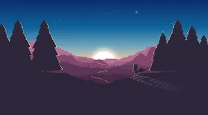 4k Flat Art Purple Mountains Wallpaper