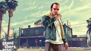 4k Gta 5 Trevor Outside Yellow Jack Inn Wallpaper