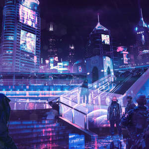 4k Ipad Cyberpunk Wallpaper