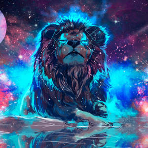 4k Ipad Futuristic Lion Wallpaper