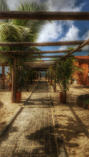 4k Iphone Cobblestone Beach Walkway Wallpaper