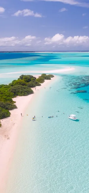 4k Iphone Swimming In Beach Aerial View Wallpaper