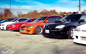 4k Jdm Row Of Cars Wallpaper