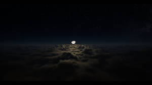 4k Laptop Moon Above Clouds Wallpaper