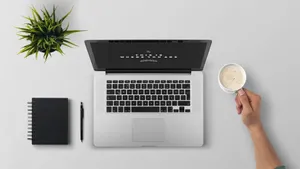 4k Laptop With Inspiring Wallpaper Wallpaper