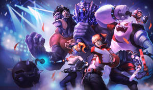 4k League Of Legends Dr. Mundo Friends Wallpaper