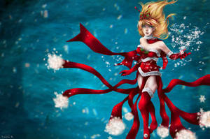 4k League Of Legends Janna Red Wallpaper