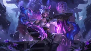 4k Lol Spirit Blossom Riven Purple Wallpaper