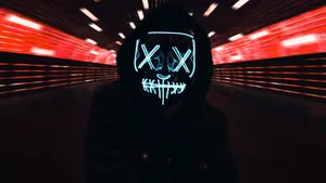 4k Mask Anonymous The Purge Man Wallpaper