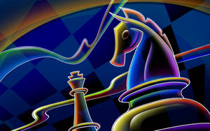 4k Neon Chess Wallpaper