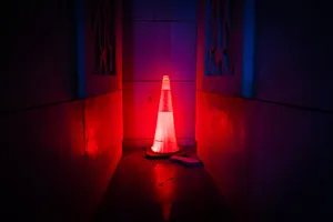 4k Neon Traffic Cone Wallpaper