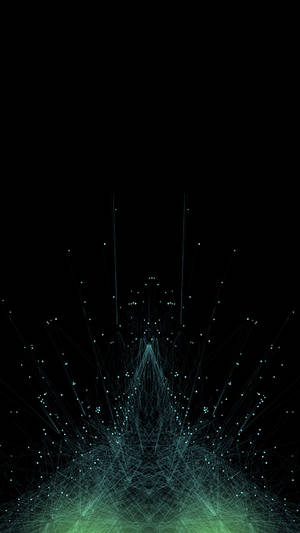 4k Phone Background Green Particles Wallpaper