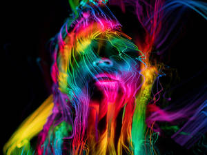 4k Tablet Rainbow Woman Wallpaper