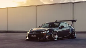 4k Toyota 86 Black Car Sunrise Wallpaper