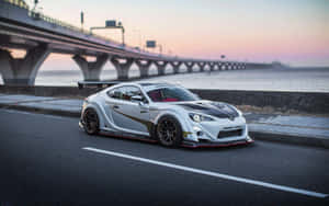 4k Toyota 86 White Car Aesthetic Bridge Wallpaper