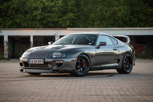 4k Toyota Supra Dark Grey Finish Wallpaper