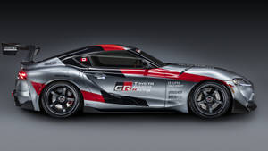 4k Toyota Supra Grey Race Car Wallpaper