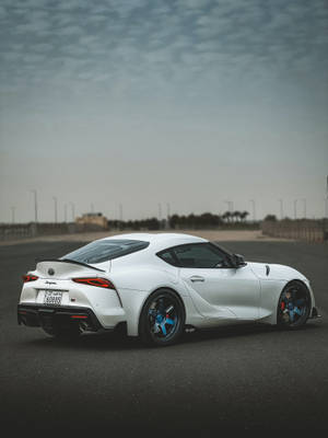 4k Toyota Supra White Sports Car Wallpaper