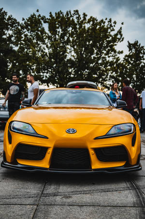 4k Toyota Supra Yellow Sports Car Wallpaper