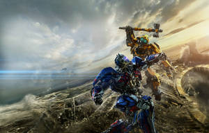 4k Ultra Hd Transformers Optimus Bumblebee Fight Wallpaper