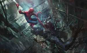 4k Ultra Hd Venom Dragged By The Tongue Wallpaper