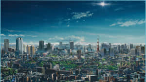 4k View Of Tokyo's Majestic Anime Scene Wallpaper