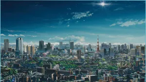 4k View Of Tokyo's Majestic Anime Scene Wallpaper
