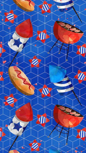 4thof July B B Q Pattern Wallpaper