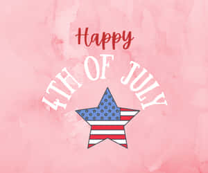 4thof July Pink Aesthetic Greeting Wallpaper