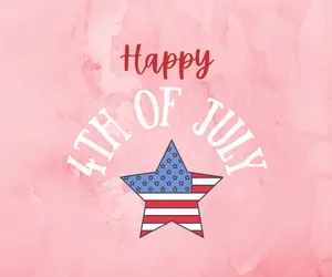 4thof July Pink Aesthetic Greeting Wallpaper