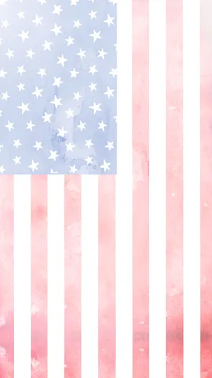 4thof July Watercolor Flag Aesthetic Wallpaper
