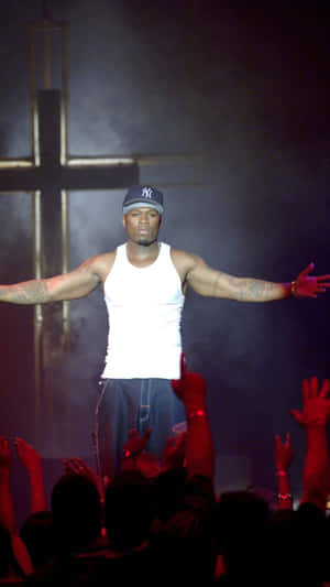 50 Cent On Stage Performance Wallpaper
